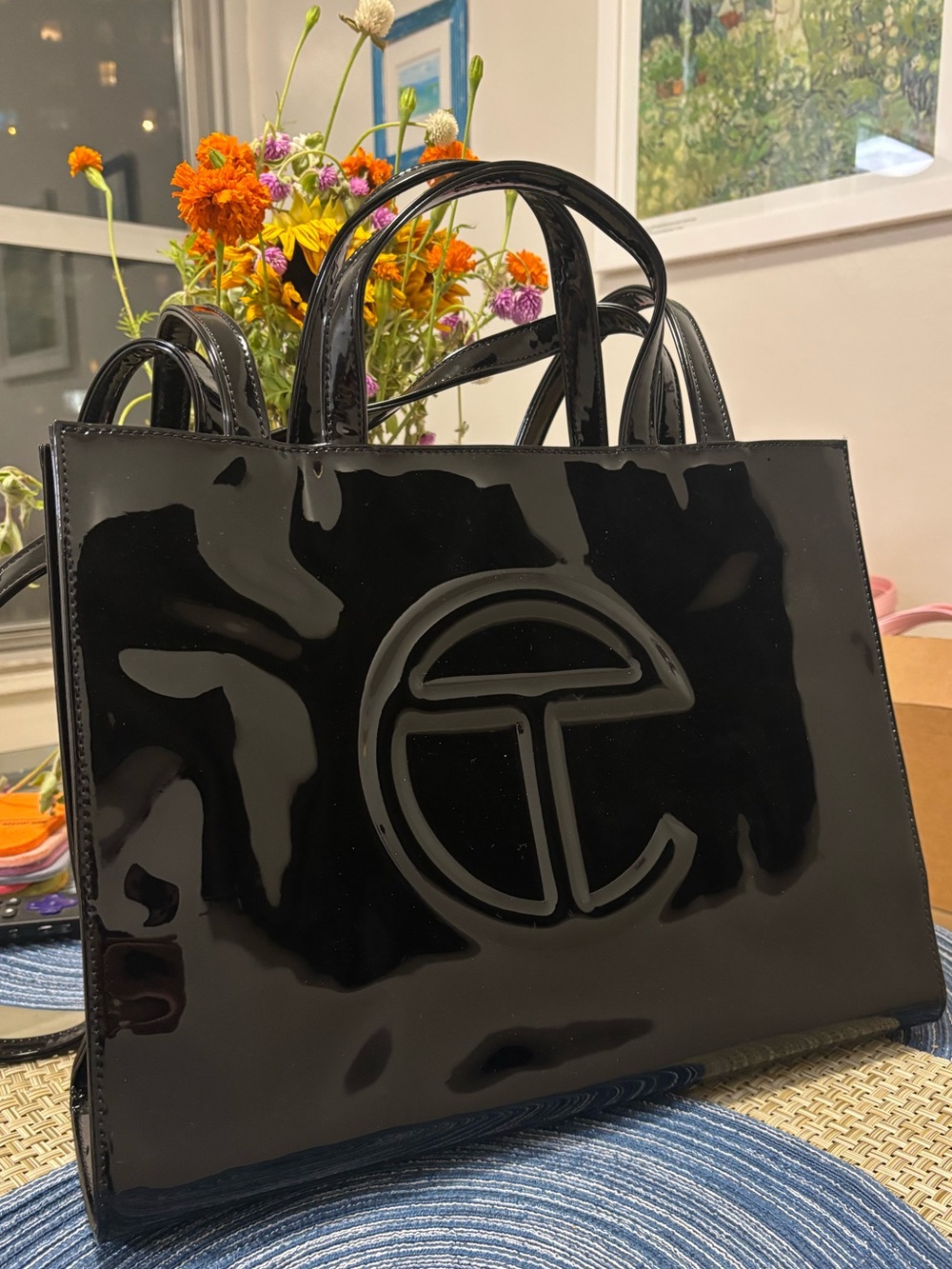 TELFAR — Medium Shopper Patent Black (good condition)